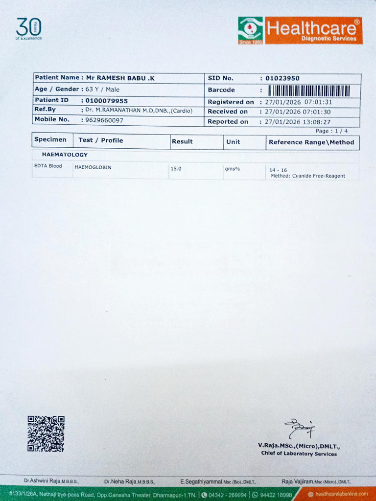 Blood Test Report | PDF