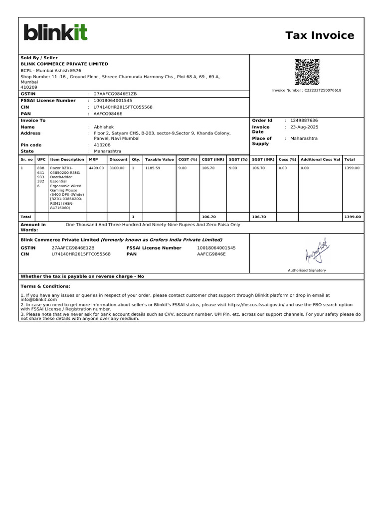 Razor deathadder mouse invoice | PDF | Invoice | Payments