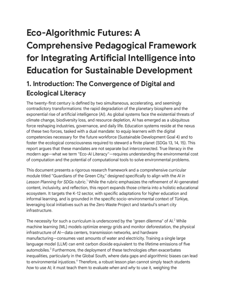 AI and Sustainability Lesson Plan | PDF | Artificial Intelligence ...