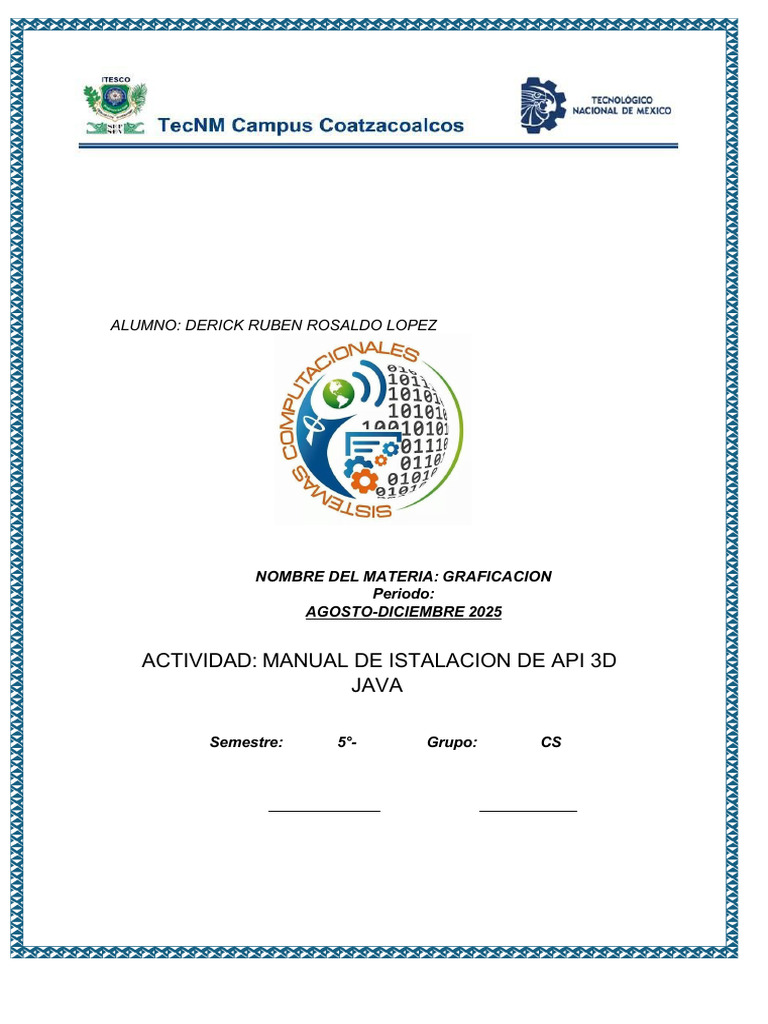 Manual de Instalación Java 3D E1u3 | PDF | Java (lenguaje de ...