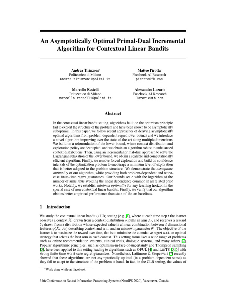 An Asymptotically Optimal Primal-Dual Incremental Algorithm For ...