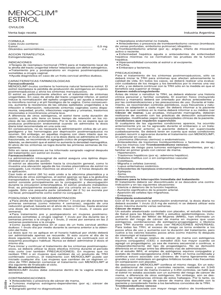 Menoclim-ovulos | PDF | Cáncer de mama | Estrógeno