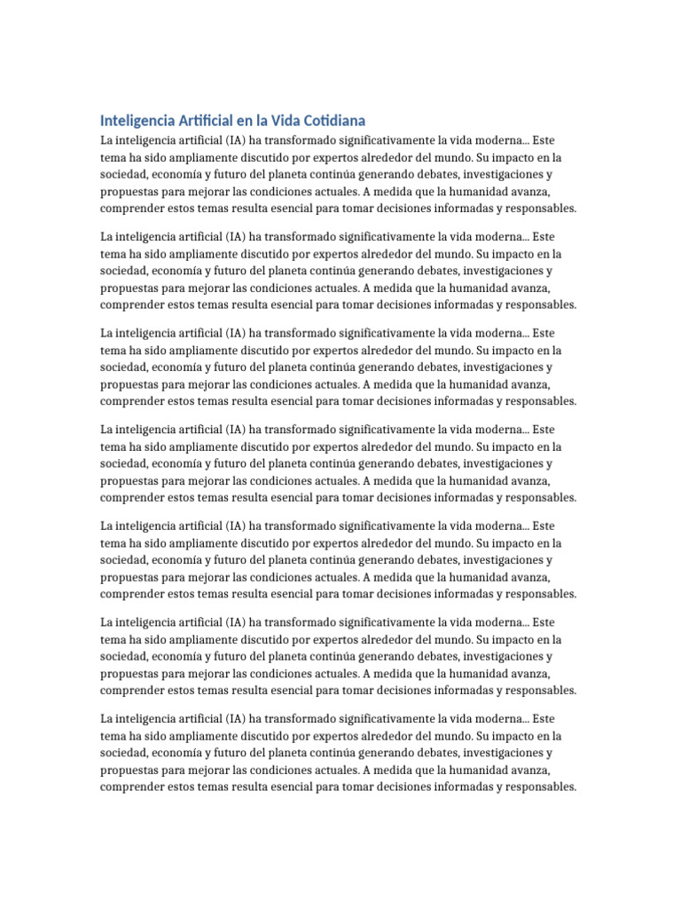 Inteligencia Artificial en La Vida Cotidiana | PDF | Inteligencia ...