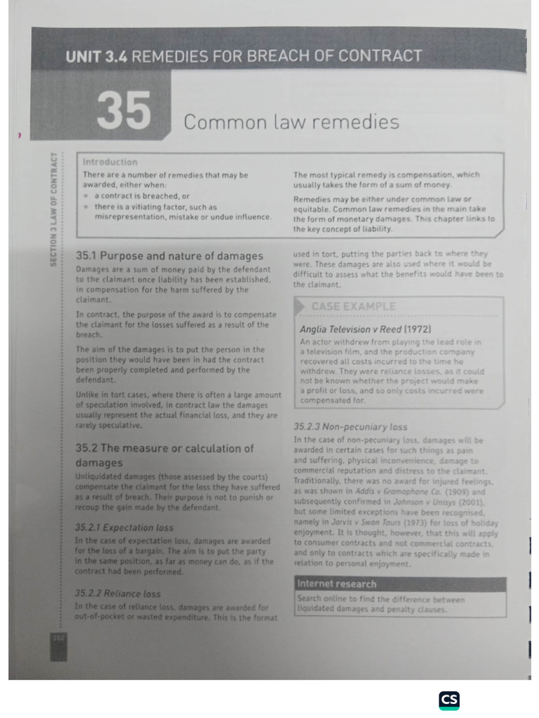 Chap 35 Contract Law A Level | PDF