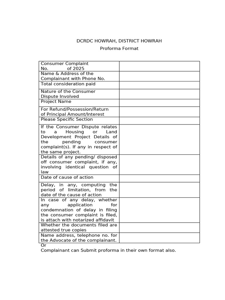 Proforma Format | PDF