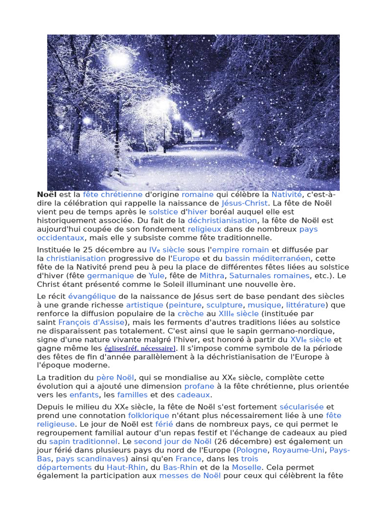 Neige | PDF | Noël