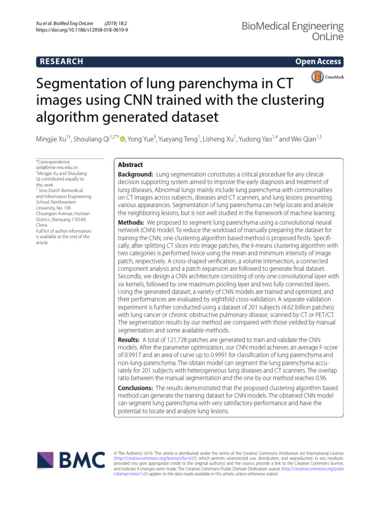 Segmentation of Lung Parenchyma in CT | PDF | Image Segmentation | Ct Scan