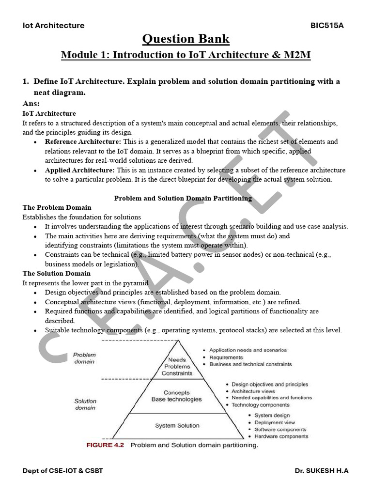 Iot Q and A | PDF | Internet Of Things | Computer Network