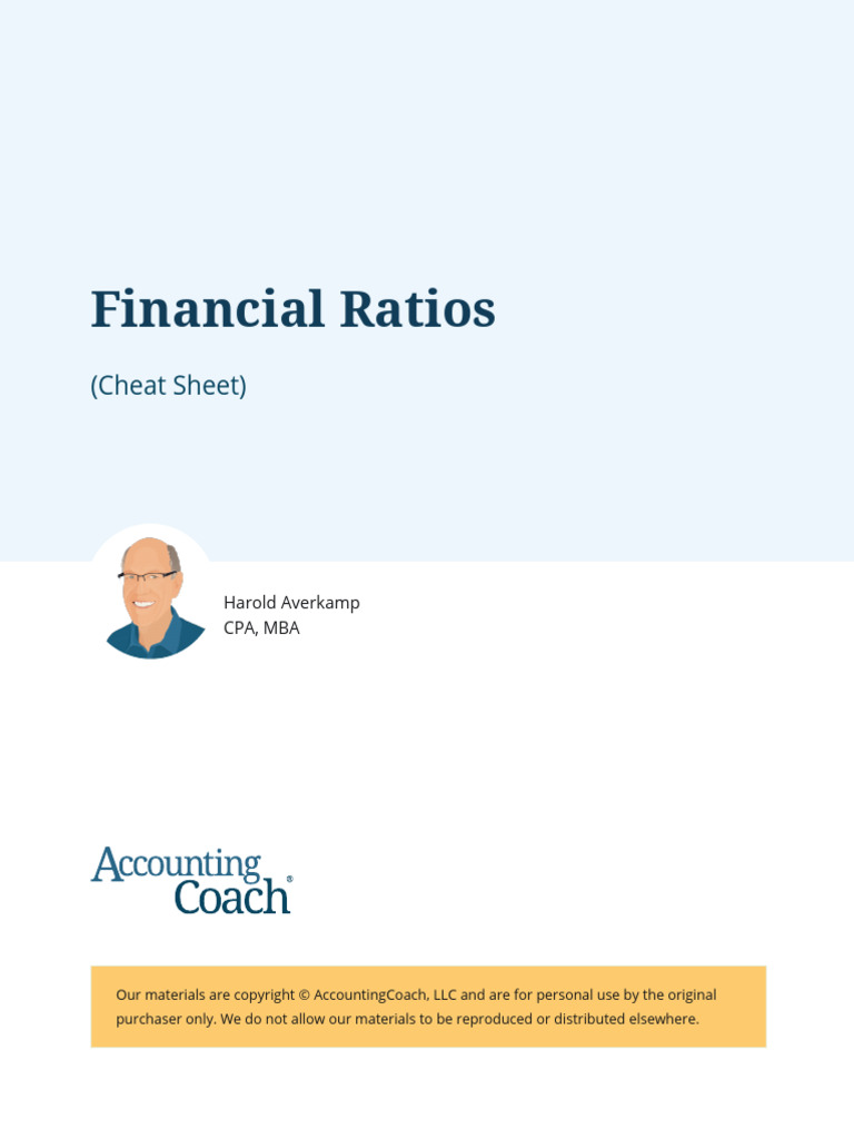 14.1 Financial Ratios Cheat Sheet | PDF | Net Income | Revenue