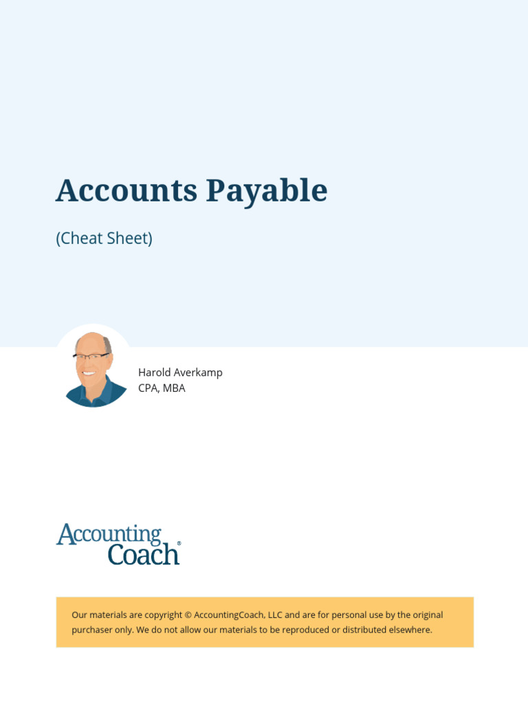 17.1 Accounts Payable Cheat Sheet | PDF | Accounts Payable | Discounts ...