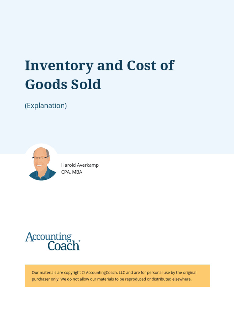 18 Inventory and Cost of Goods Sold Explanation | PDF | Cost Of Goods ...