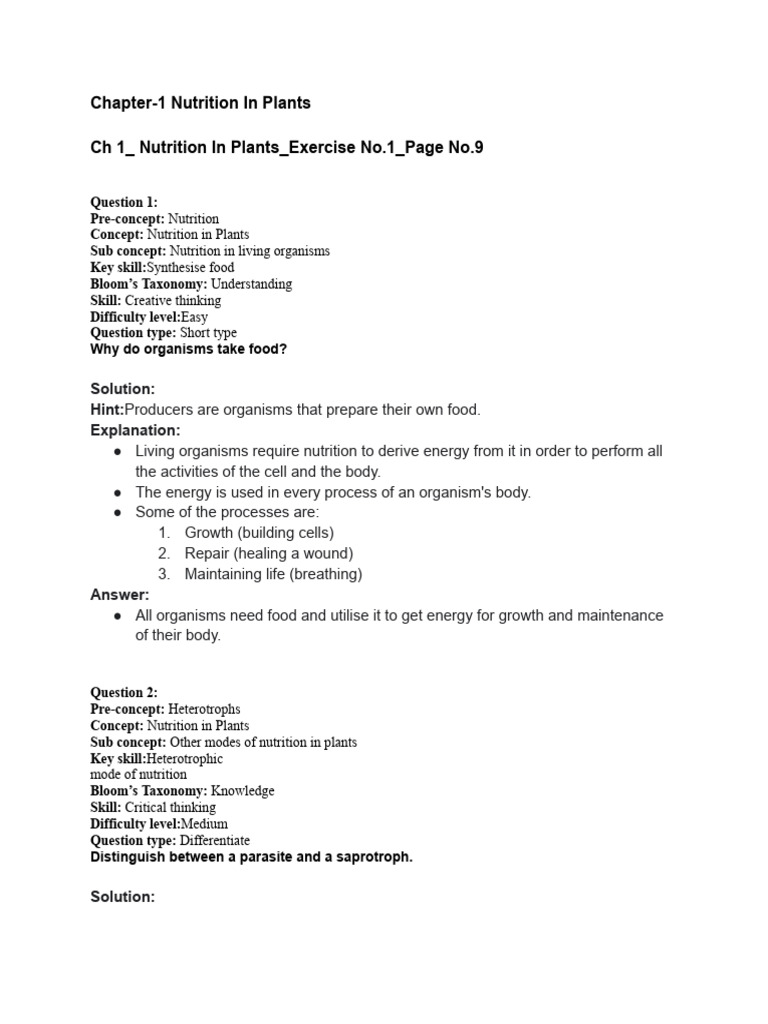 Class 7 Chapter 1 Nutrition | PDF | Nutrition | Diet & Nutrition