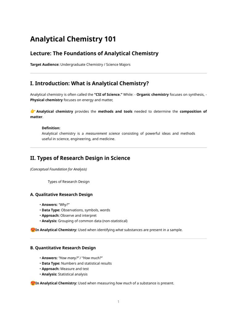Analytical Chemistry Notes | PDF | Analytical Chemistry | Chemistry