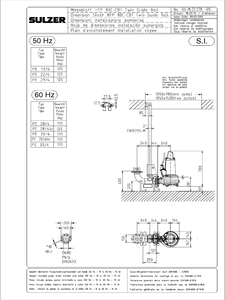 XFP 80C CB1 Installation Drawing Twin Guide Rail ANM22578 | PDF