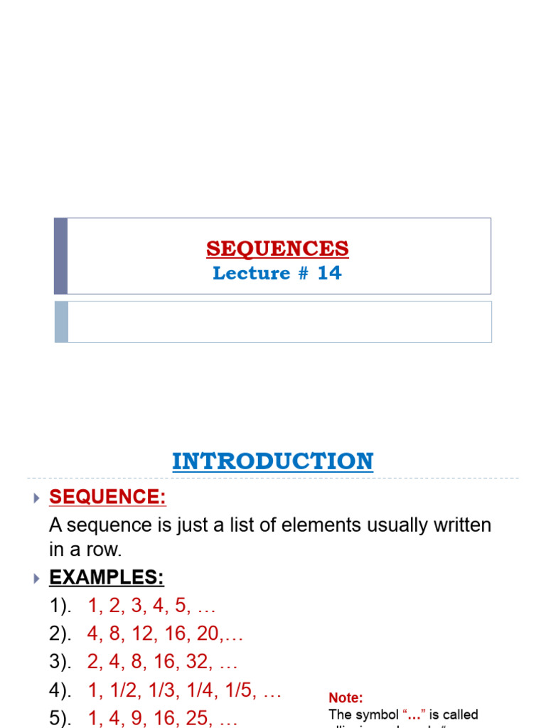 Lecture 14(1) | PDF | Sequence | Function (Mathematics)