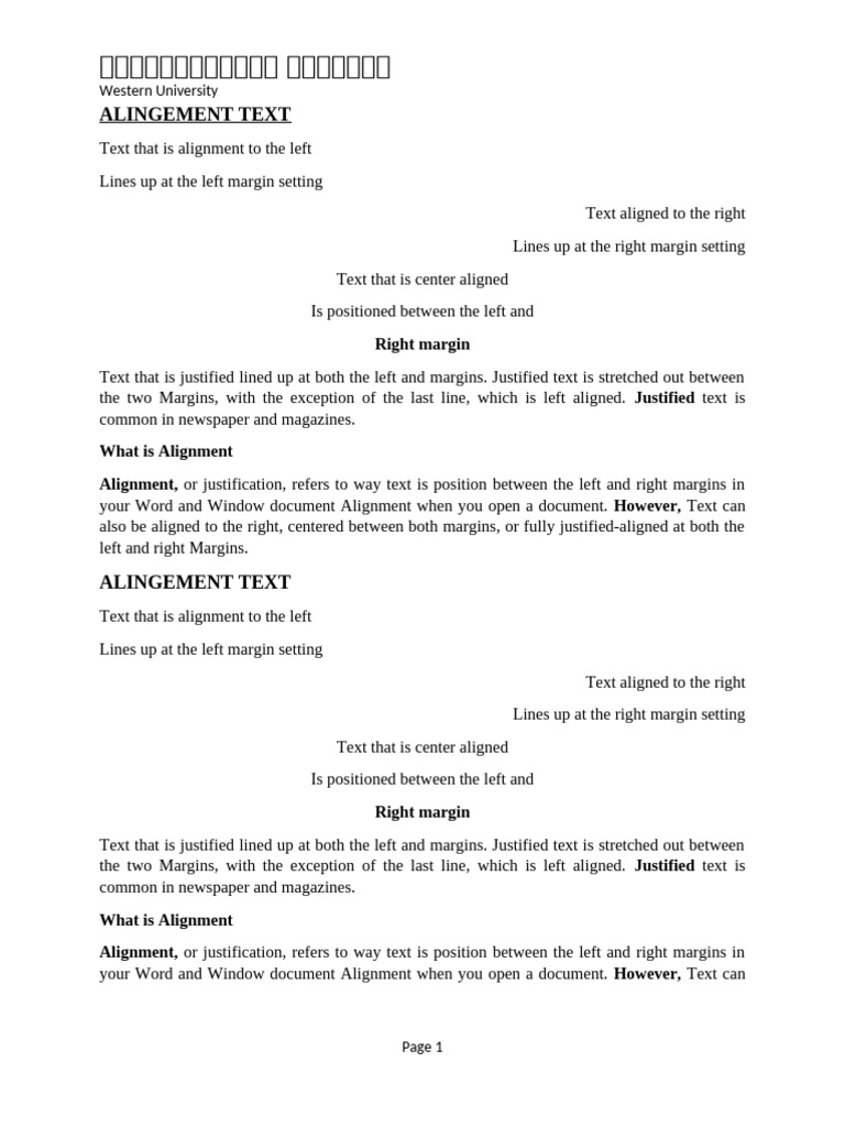 Alingement Text Assigment | PDF