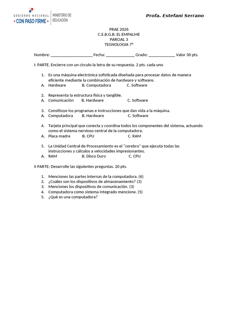 Parcial 3 7º | PDF