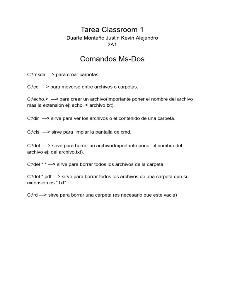 Comandos Ms Dos | PDF