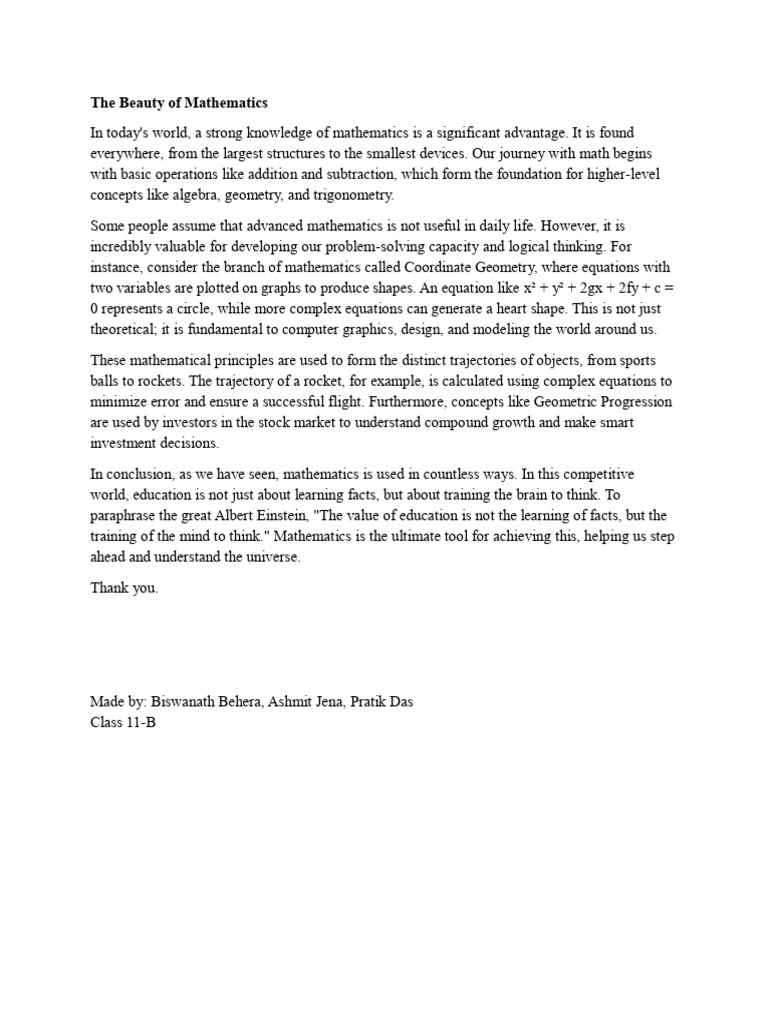 The Beauty of Mathematics (Formatted) | PDF