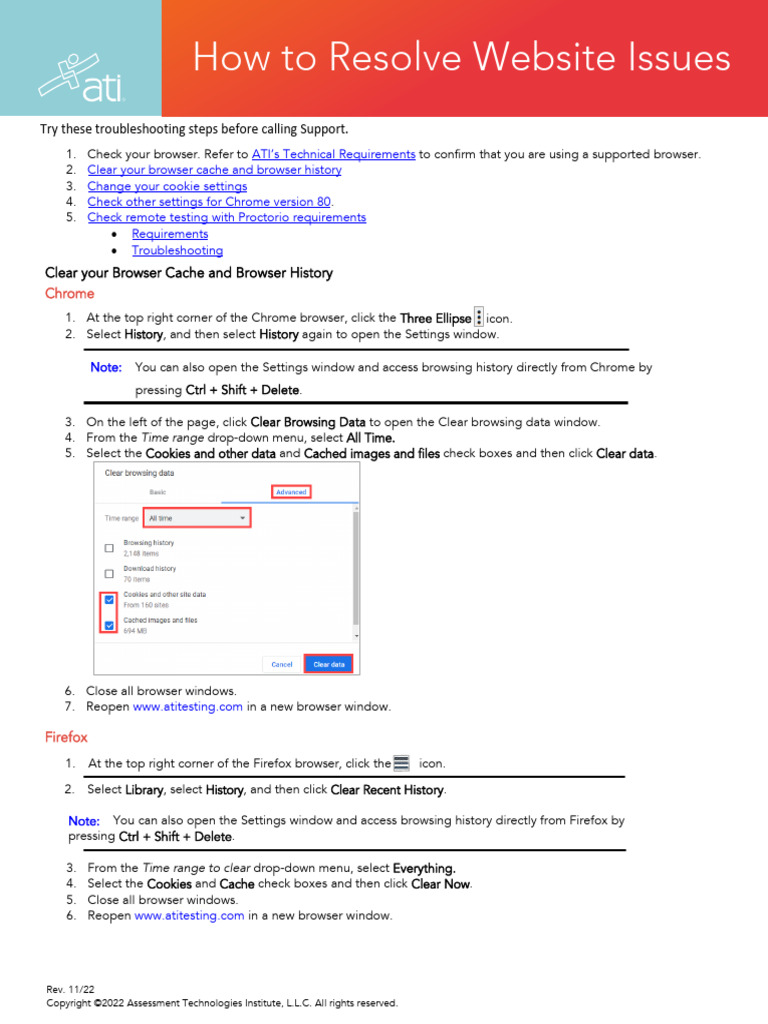 How To Resolve Website Issues | PDF | Safari (Web Browser) | Http Cookie