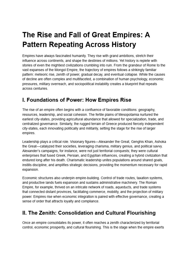 The Rise and Fall of Great Empires - A Pattern Repeating Across History ...