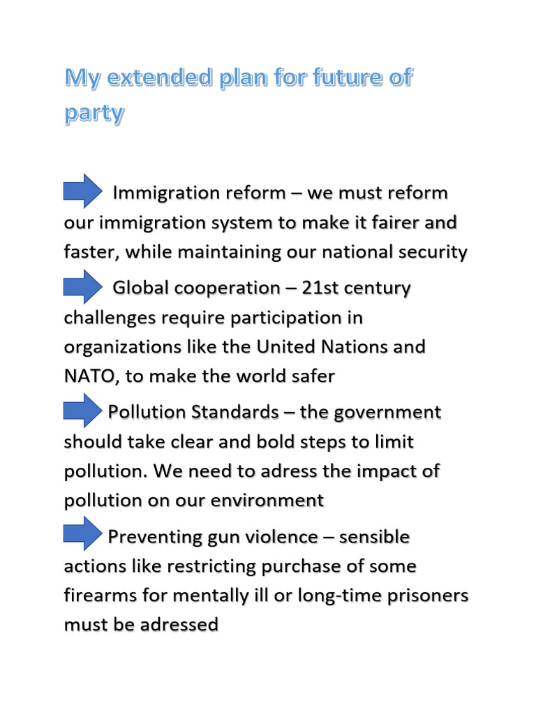 My Extended Plan for Future of Party | PDF