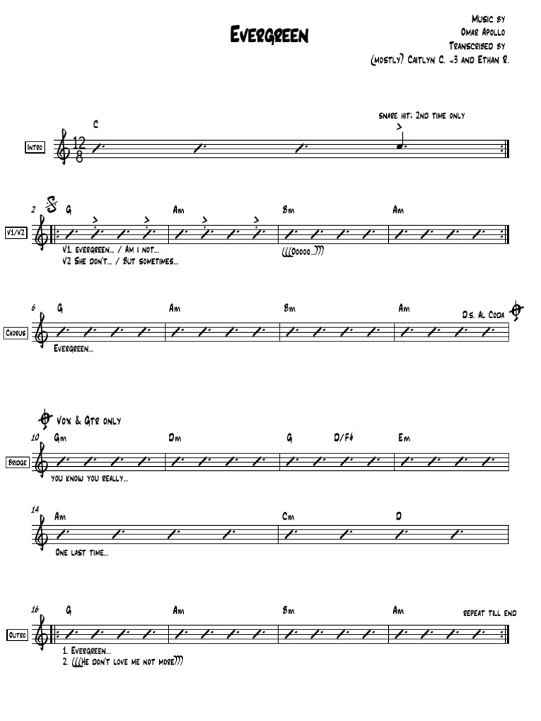 Evergreen - Full Score | PDF | Musicology | Musical Forms