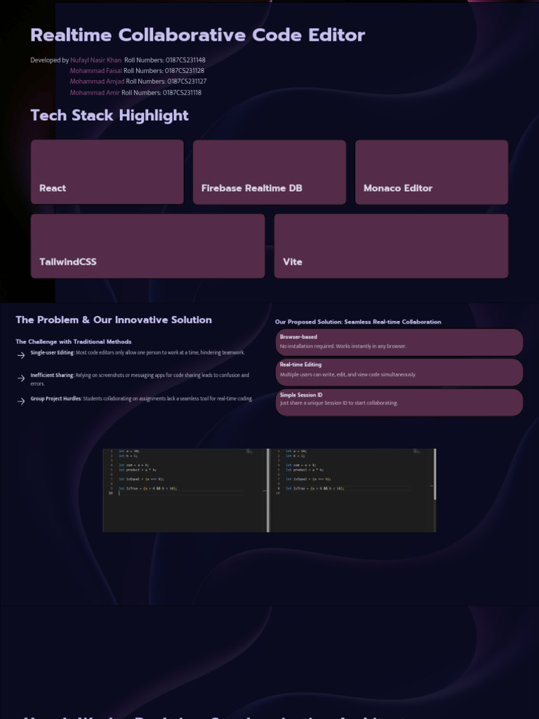 Realtime Collaborative Code Editor (Minor) | PDF | Computing | Computer ...