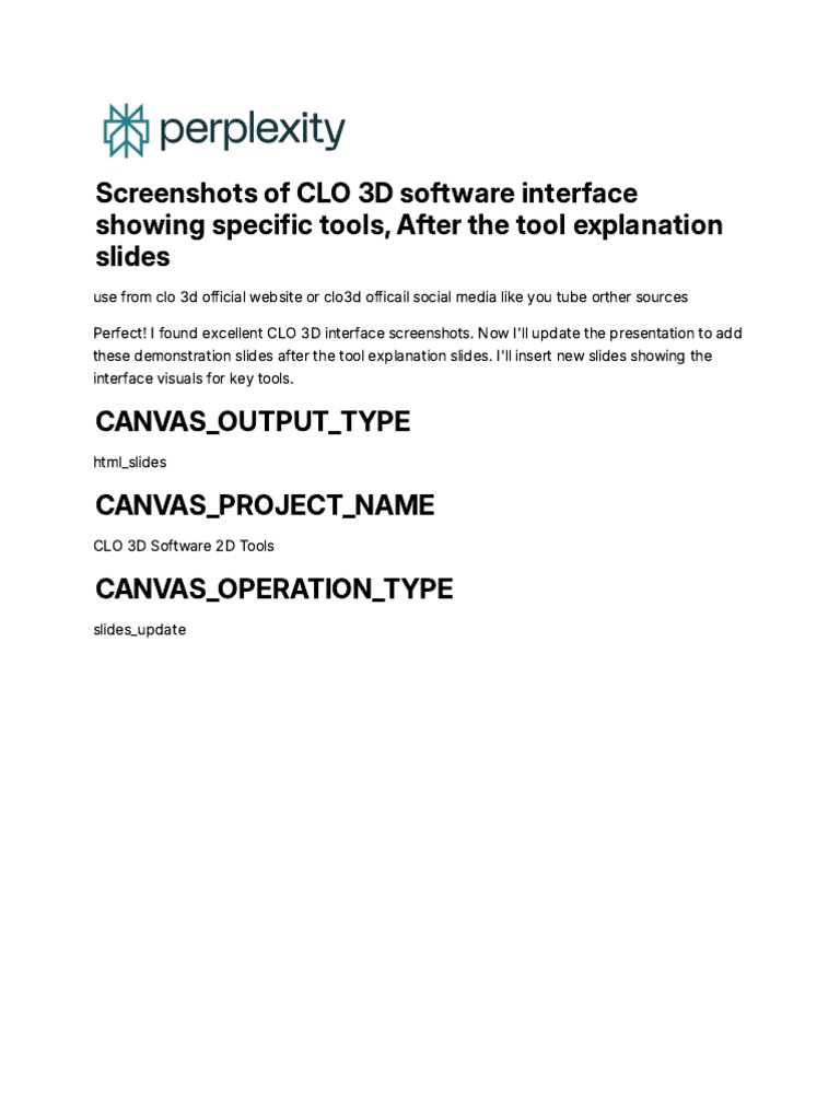 Screenshots of CLO 3D Software Interface Showing s | PDF