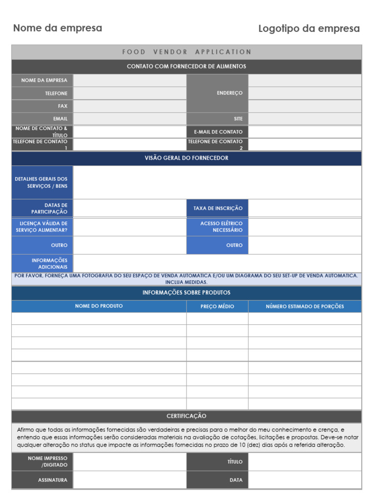 IC-Food-Vendor-Application-Template_PT | PDF
