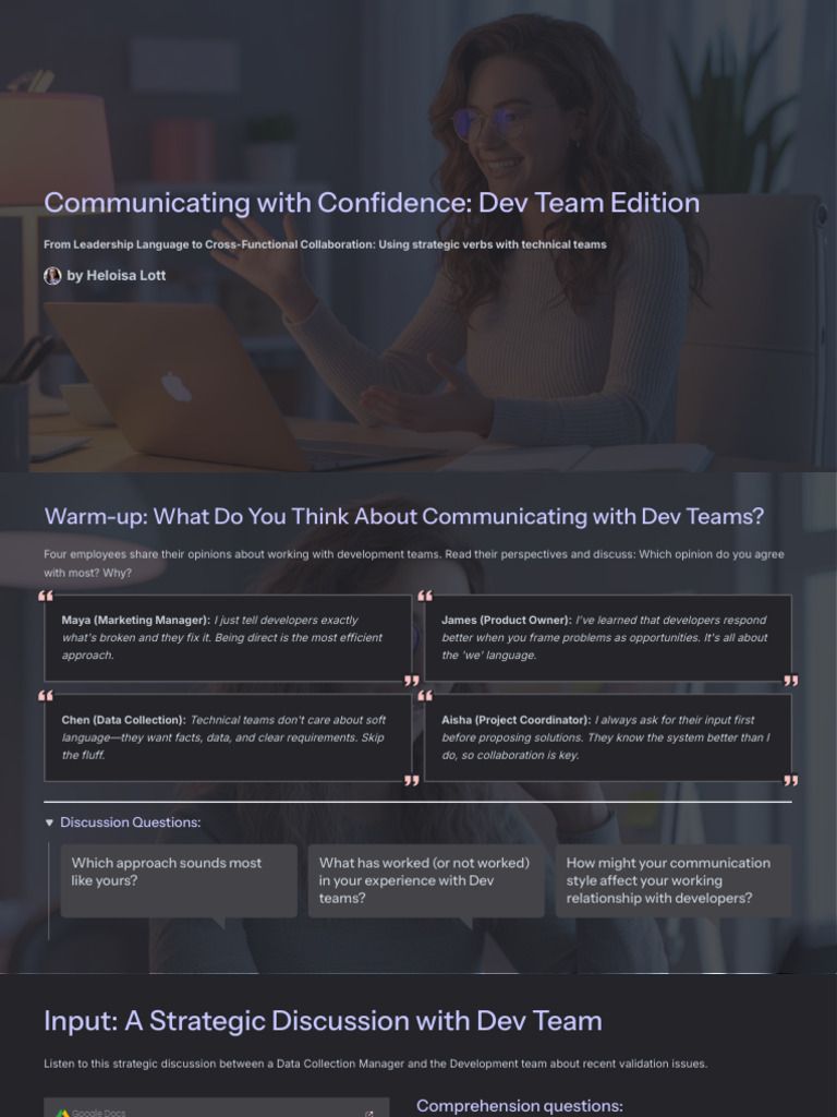 Communicating With Confidence Dev Team Edition | PDF | Human ...