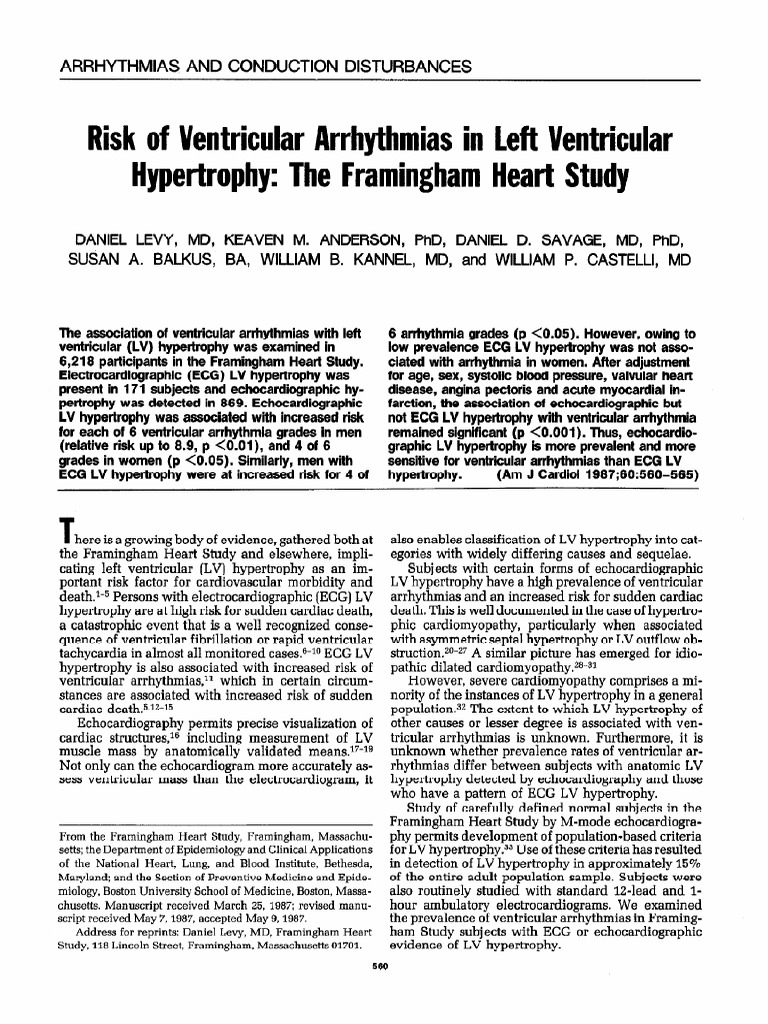 Daniel 1987 - Risk of Ventricular Arrhythmias in Left Ventricular ...