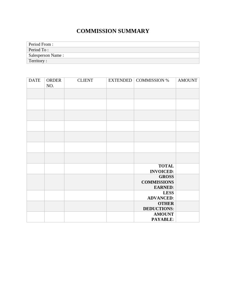 6 - Commission Summary Template | PDF