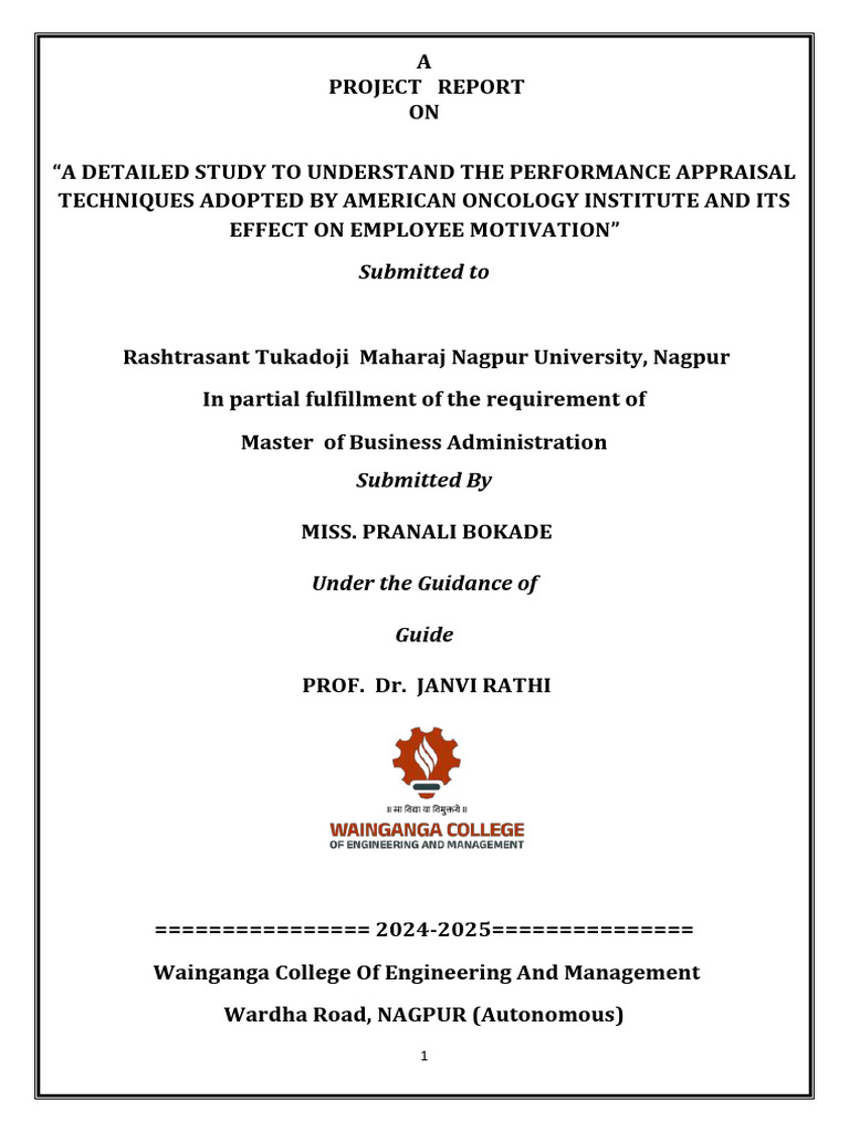 PRANALI FINAL PROJECT | PDF | Performance Appraisal | Methodology
