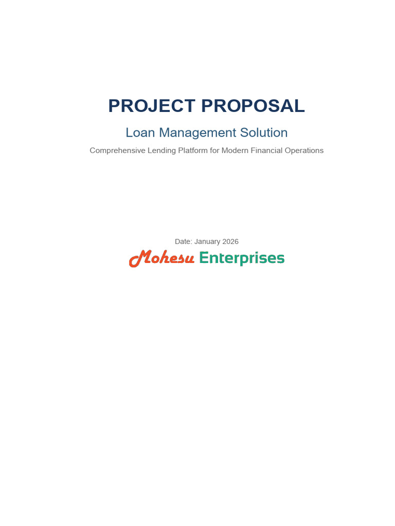 Loan Management Solution Proposal | PDF | Interest | Loans