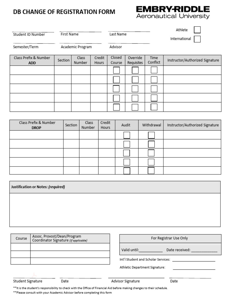 Add Drop Form | PDF