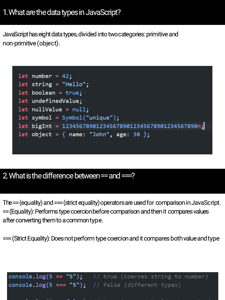50 Javascript Interview Questions Part 1 | PDF | Java Script | Software ...