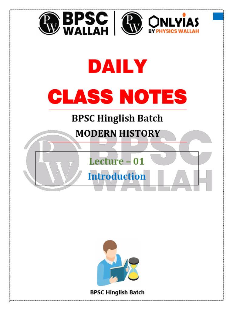 Introduction 01 - Daily Class Notes | PDF
