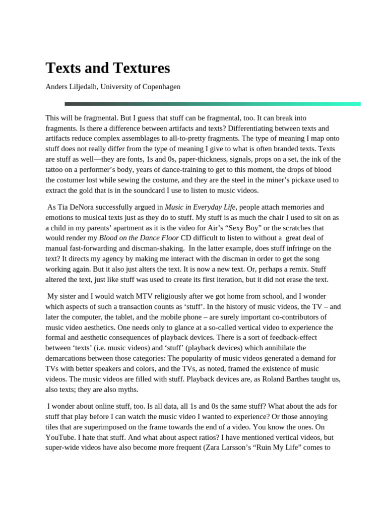 Text and Textures | PDF
