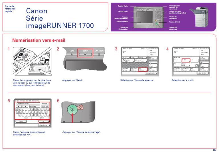 Quick Reference Card-ir1700-Scan To Email-Fr | PDF