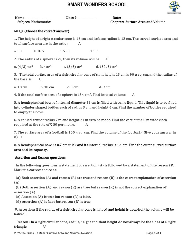 Resource 20260125135250 CH 11 | PDF | Sphere | Area
