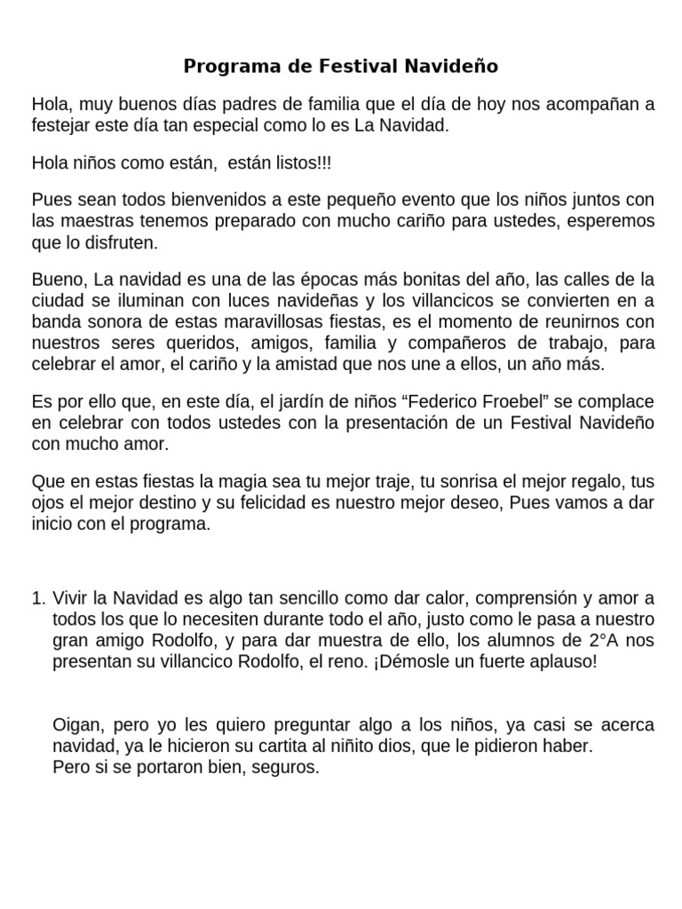2 Programa de Festival Navideño | PDF | Navidad | Amor