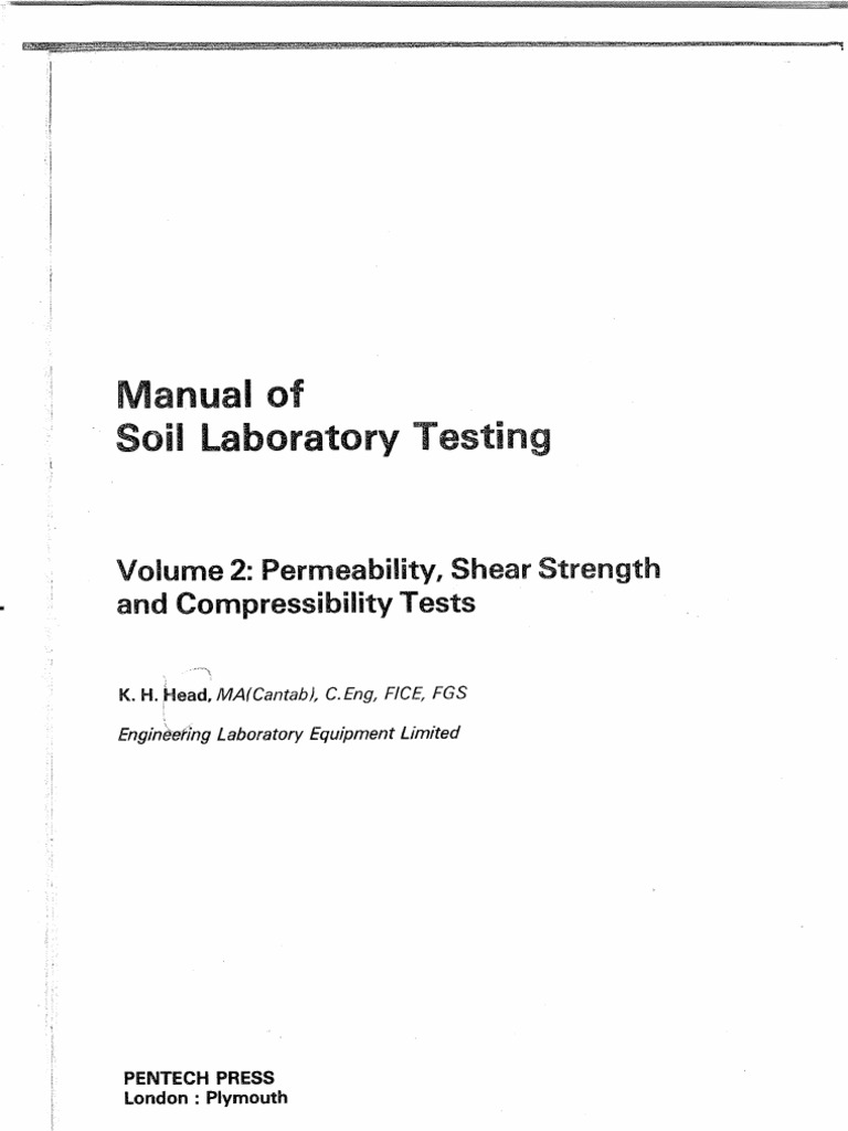 Manual of Soil Lab Testing - Vol 2 Permeability Shear Strength and ...