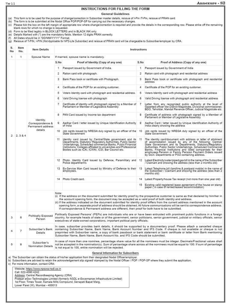 S2 Subscriber Details Change 6 | PDF | Identity Document | Government
