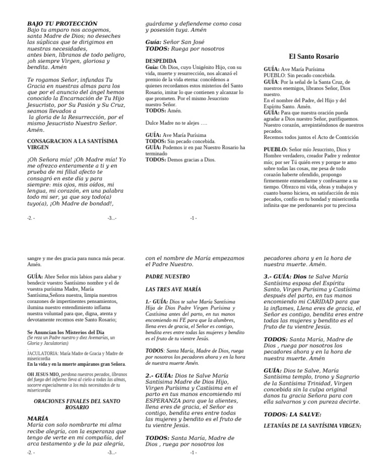 Triptico Del Santo Rosario | PDF | María, madre de Jesús | Creencia ...