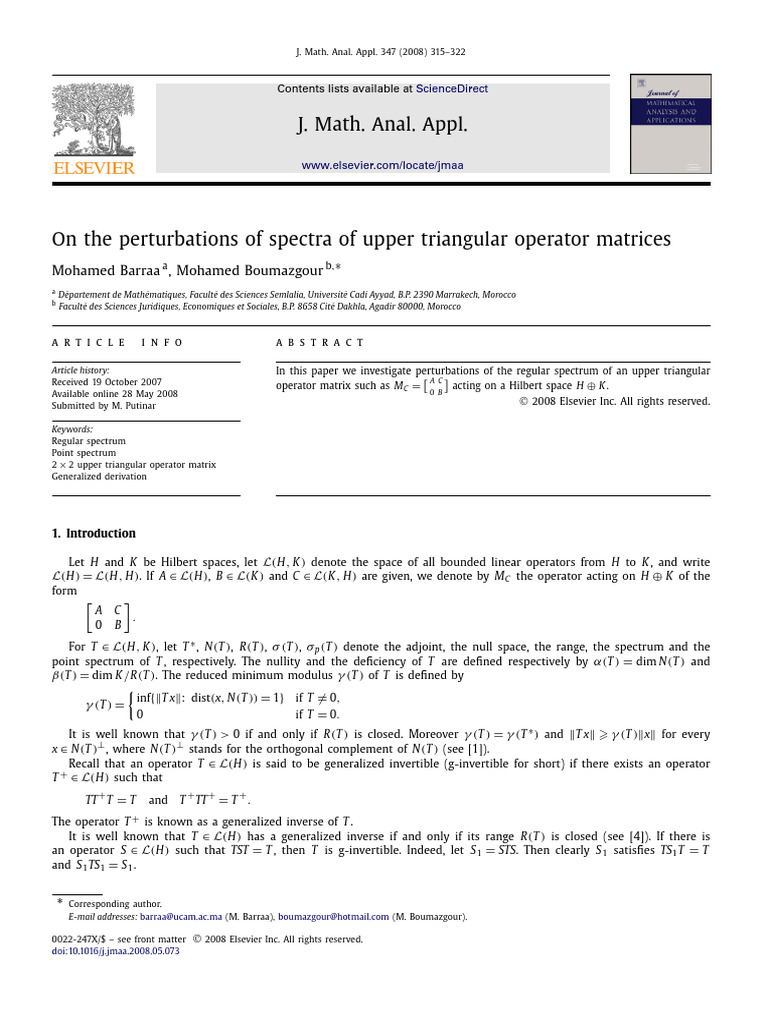 On The Perturbations of Spectra of Upper Triangular Operator Matrices ...