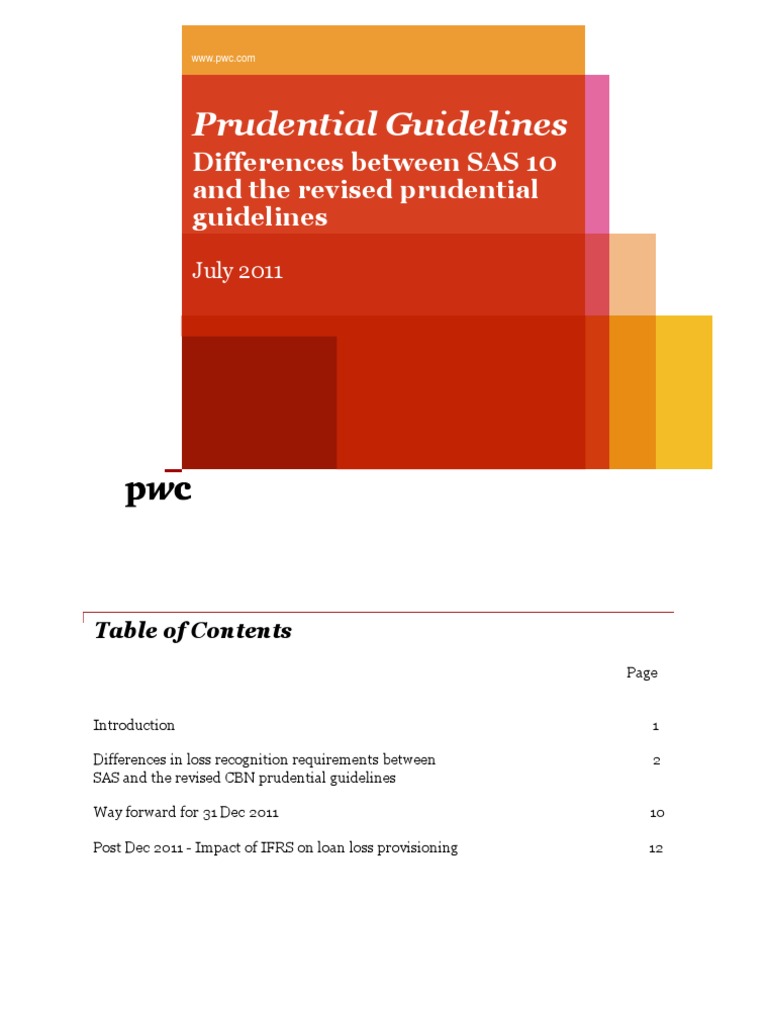 Nigeria SAS 10 and New Prudential Guidelines | PDF | International ...