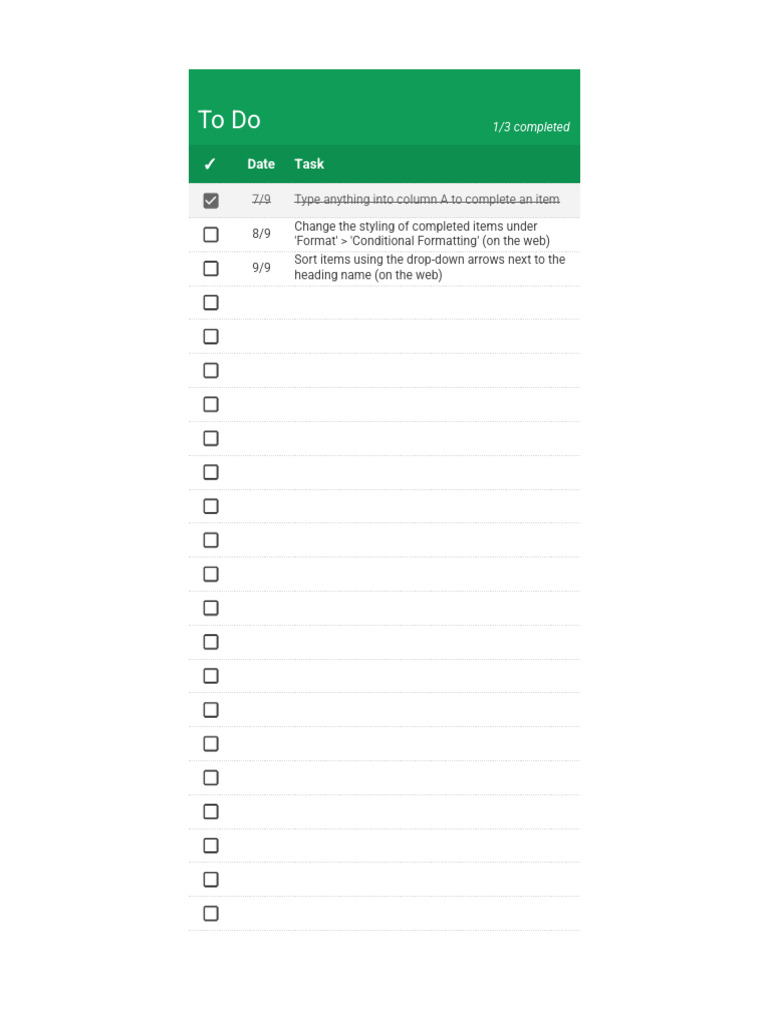 Customizeable ToDo List Grid | PDF