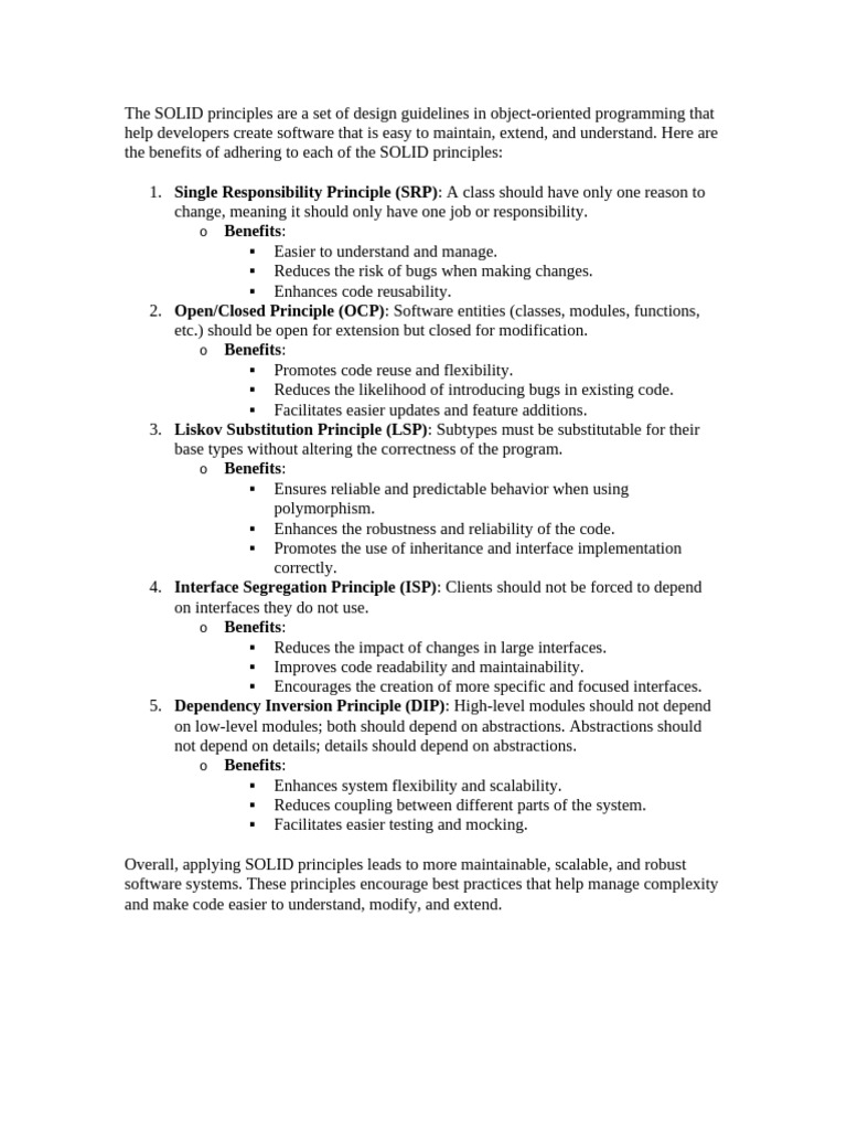 Benefits of Using Solid Principles 2 | PDF