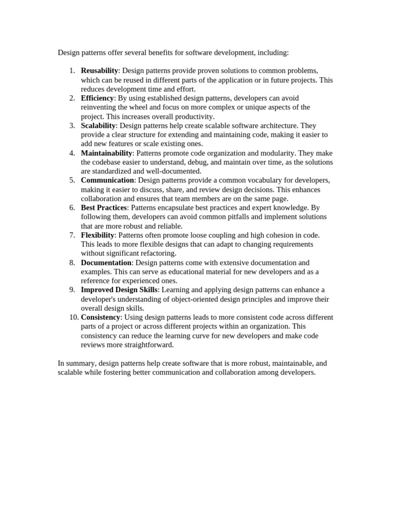 Benefits of Using Design Patterns 3 | PDF